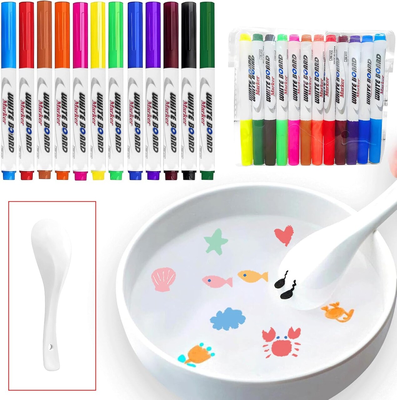 Water Art Pens With Spoon Magical Water Painting Water Marker Doodle Pens